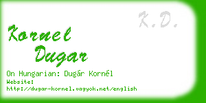 kornel dugar business card