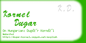 kornel dugar business card